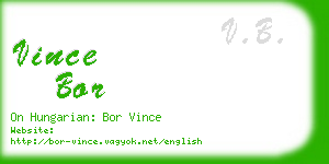 vince bor business card